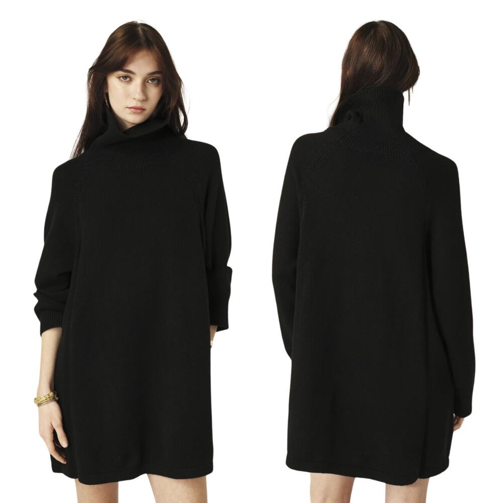 Ba&sh Medee Wool Blend Turtleneck Sweater Dress Preppy Minimalist Fall Winter M